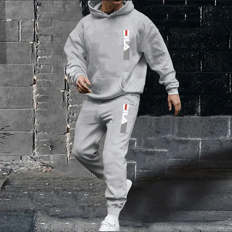 

New season spring-autumn men's jogging sport shirts with hooded design, outdoor casual sport outfit, men's sport jacket + long p