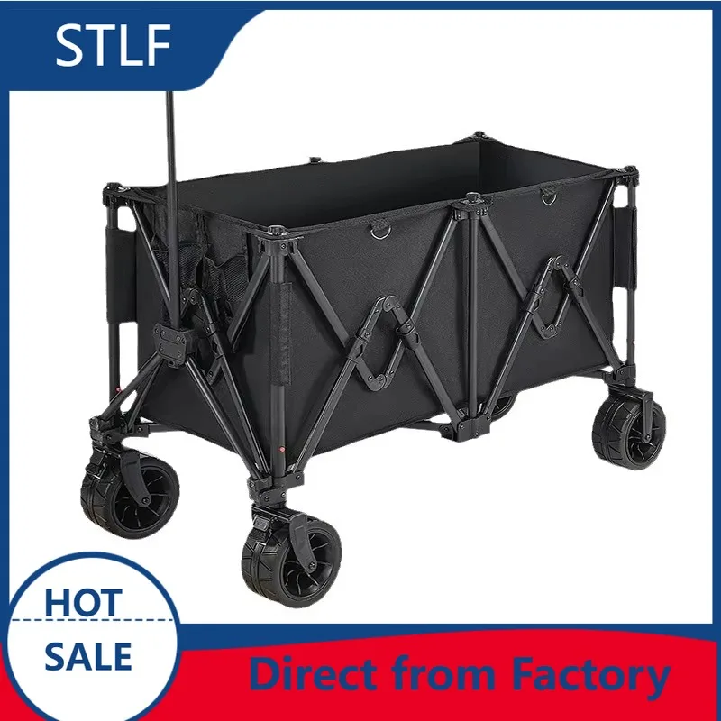 STLF Large Capacity Four Wheels Foldable Platform Camper Camper Camper Picnic Shopping Portable Outdoor Stall Small Pull Trailer