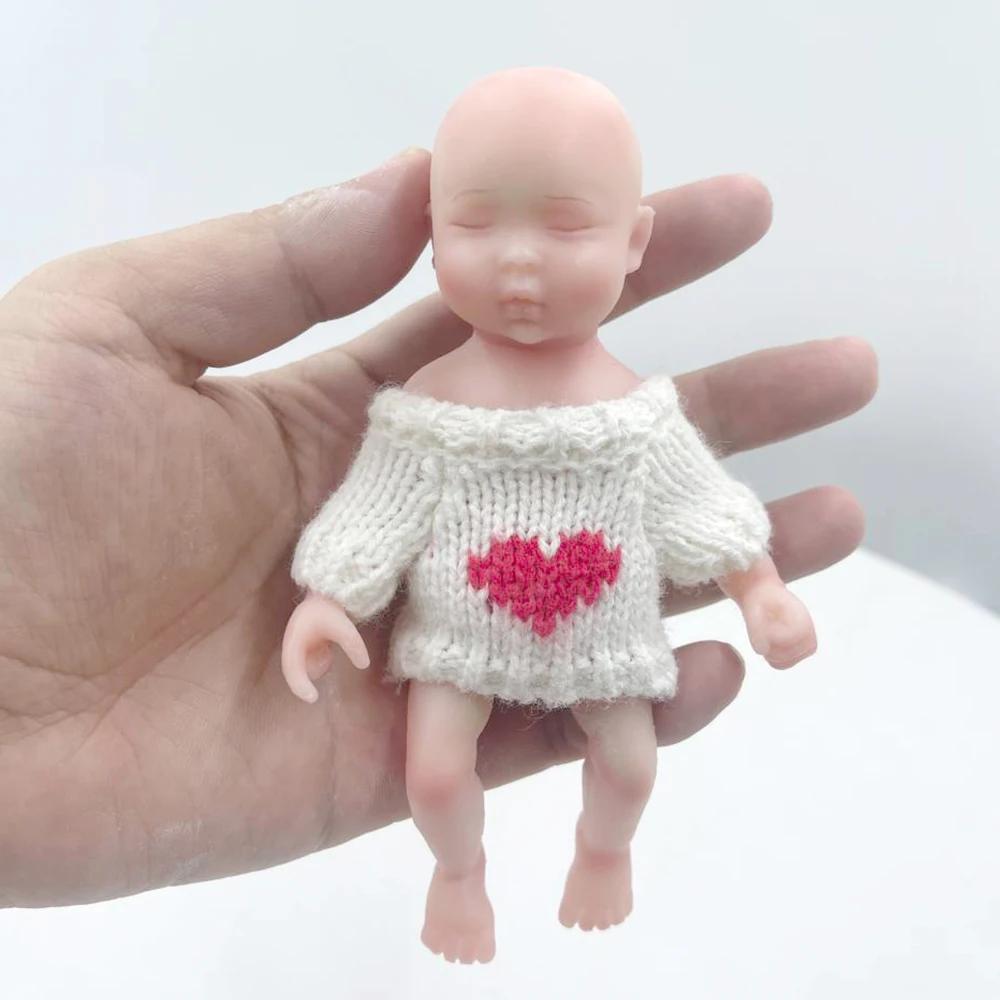 

15cm Cute Girl Baby Dolls Soft Solid Silicone Mini Reborn Baby Doll 6 Inch Micro Preemie Toys For Children Surprice Anti-Stress