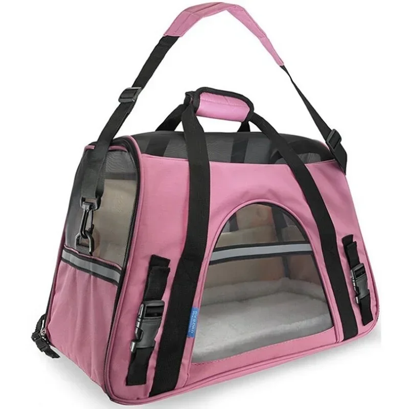 Soft-sided Carriers Portable Pet Bag Pink Dog Carrier Bags Blue Cat Carrier Outgoing Travel Breathable Pets Handbag