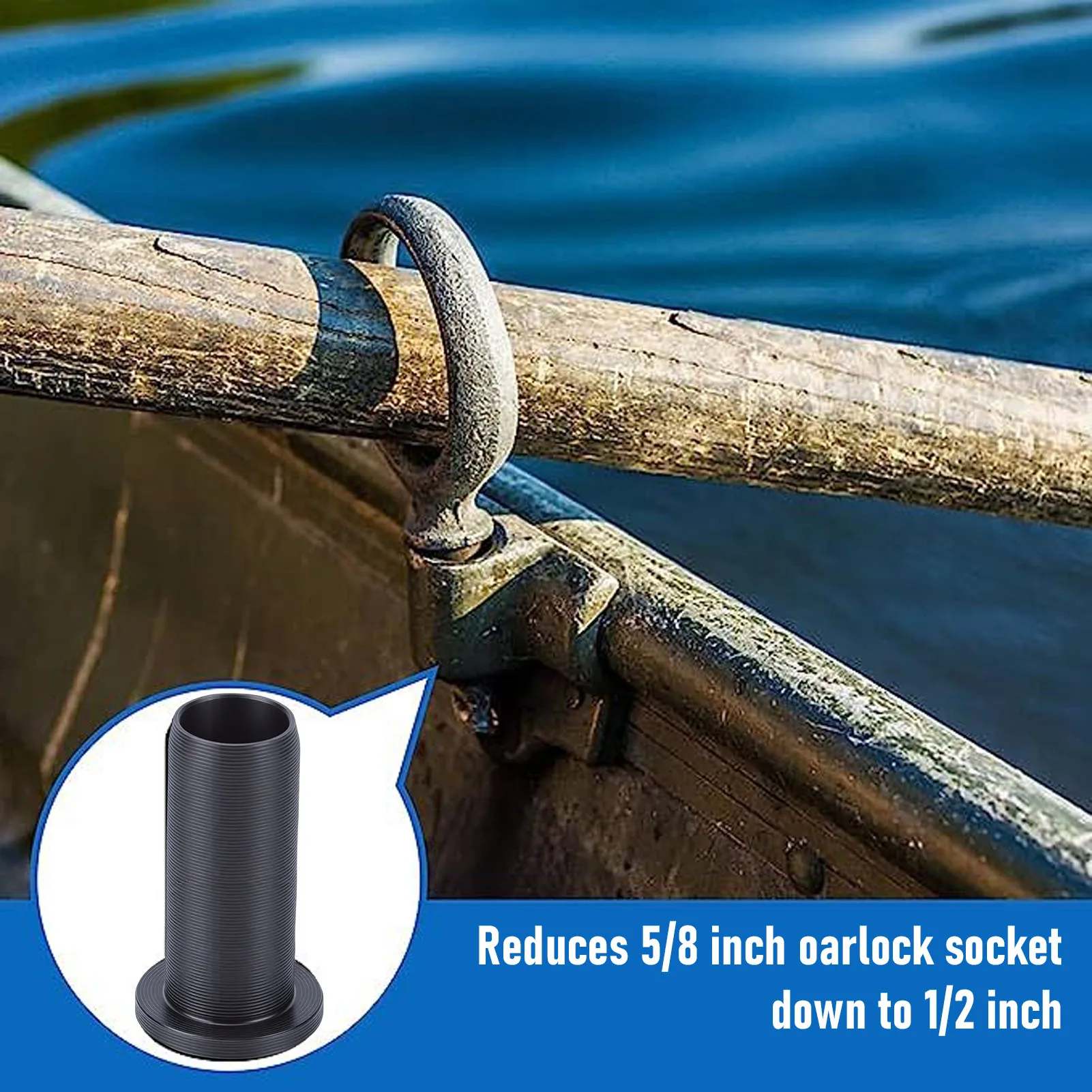 1/2 Inch Oarlock Bushings Anti Slip Threaded Nylon Oar Oar Lock Socket Inserts for Boat Hardware Tool Oar Protectors