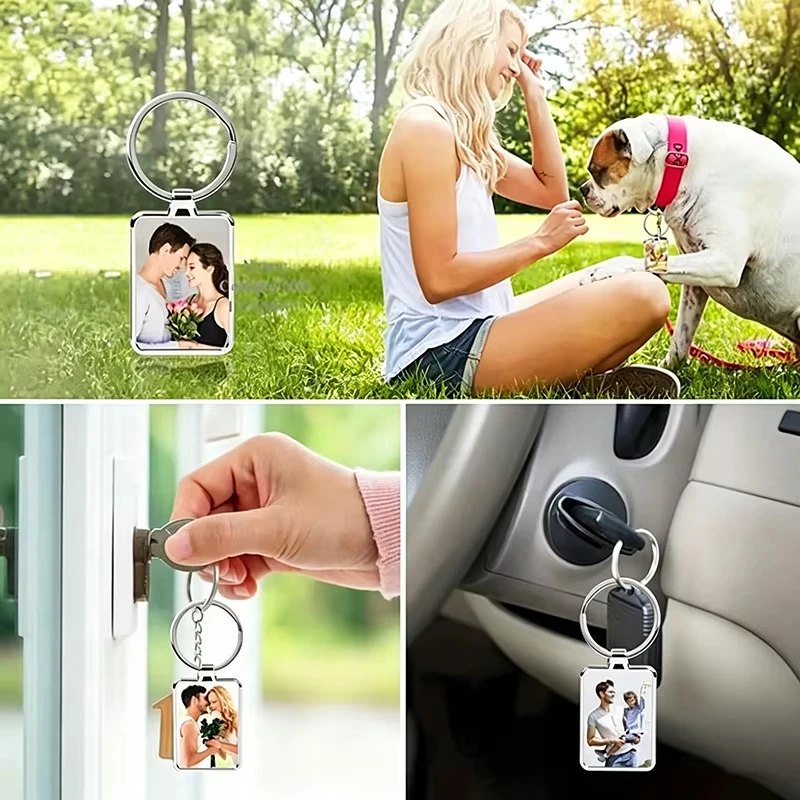 Custom Photo Keychain Personalized Picture Keyring, Custom Memorial Keepsake Souvenir Gift for Birthday Anniversary Daily Memory view 4