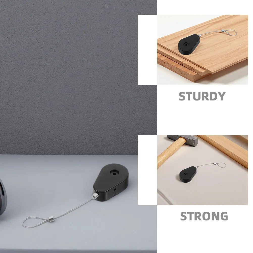 3Pcs Anti Theft Retractable Cable Case Wire Lock Security Lanyard for Garage Access Door Warehouse Telescopic