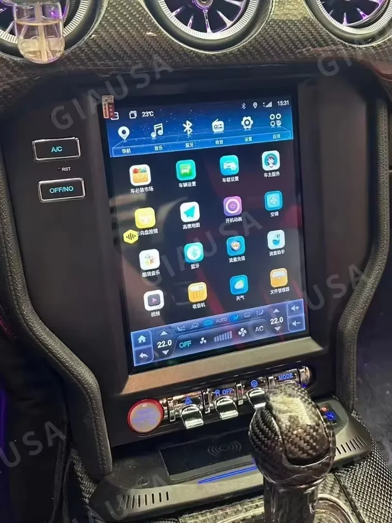 สำหรับรถยนต์ฟอร์ด มัสแตง ปี 2015-2020 ระบบแอนดรอยด์ 14 หน้าจออัตโนมัติ ระบบนำทาง GPS วิทยุ สเตอริโอ มัลติมีเดีย เครื่องเล่นวิดีโอ 4G Carplay ชุดหัวหน้าจอ