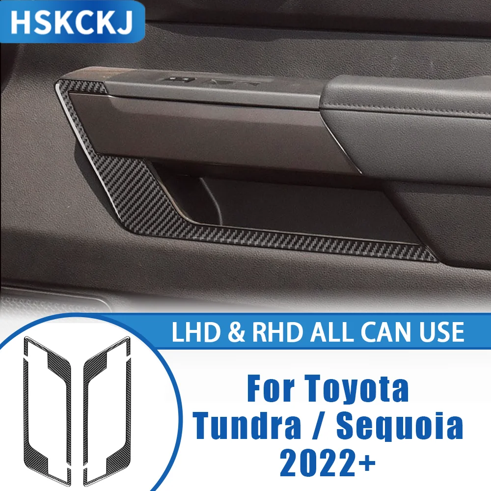 

For Toyota Tundra Sequoia 2022+ Car Accessories Carbon Fiber Door Panel Installation Interior Cover Trim Sticker Modification