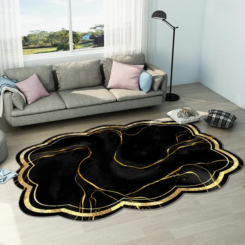 Light Luxury Irregular Shape Rug Nordic Living Room Rugs Simple Bedroom Decor Bedside Carpet Large Area Cloakroom Study Carpets