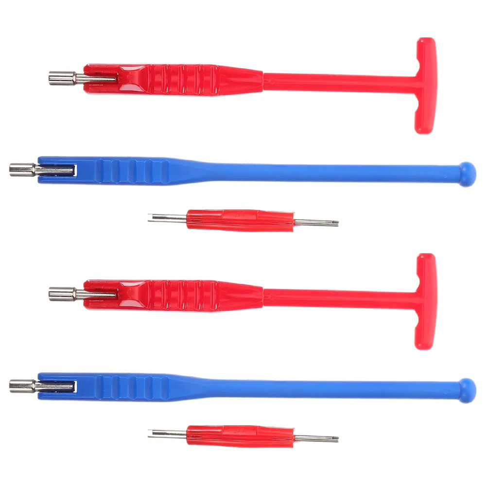 

6pcs Stem Installer Auto Valve Stem Removal Tool Sturdy Plastic Metal Tire Valve Tool For Car Motorcycle Truck Tubeless Tire