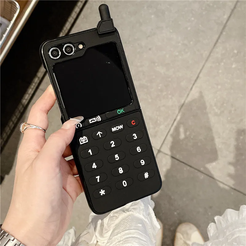 

3d Retro Antenna Cell Phone Shockproof Phone Cases For Sansung Galaxy Z Flip 7 6 5 4 3 Back Cover For Galaxy Z Fold 7 6 5 Case