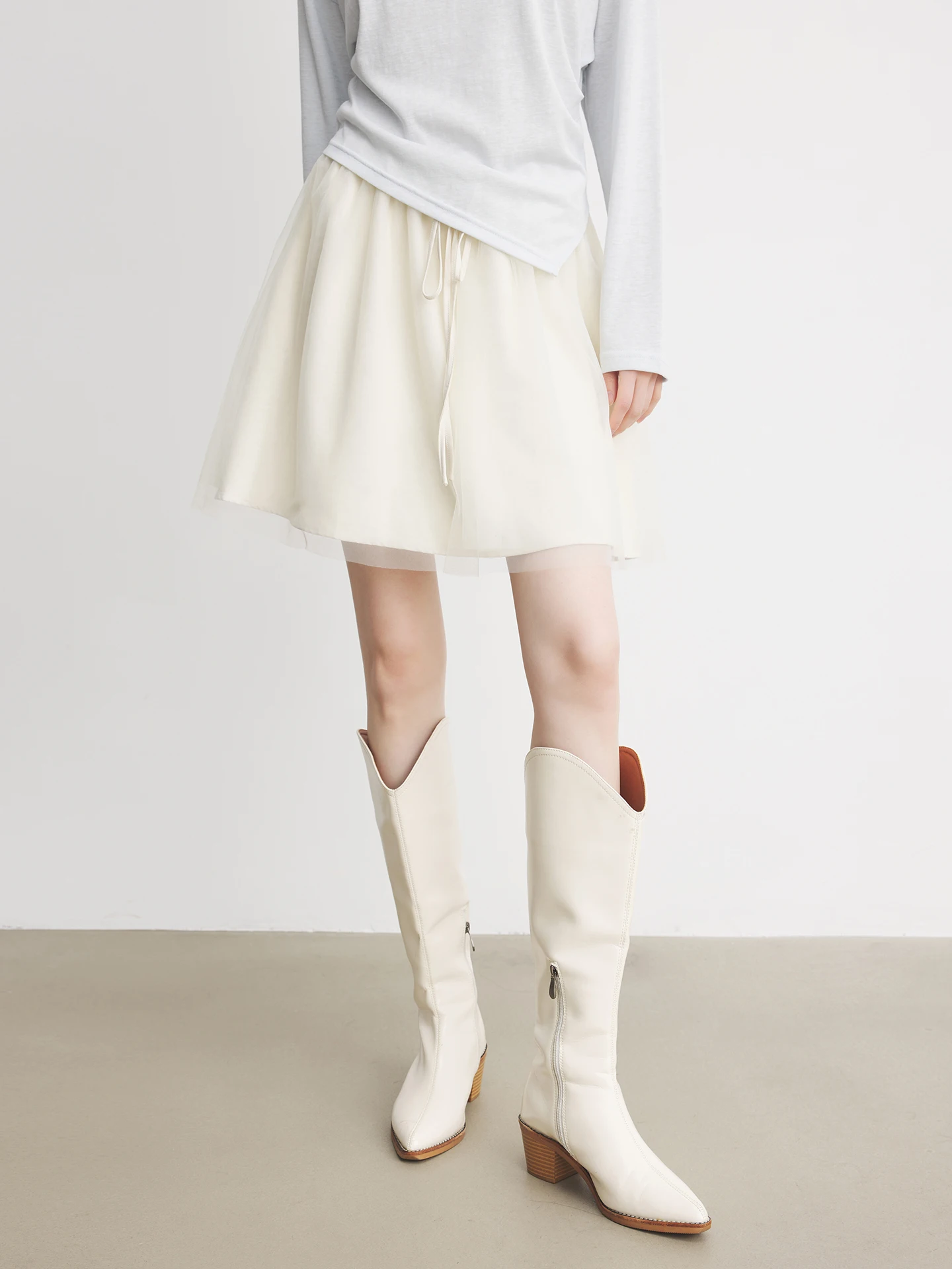 

Annata Peach Double Layered Me f Skirt Women's ort Sle Spring Season Breathable Skin-Friendly High Waist A-Line Skirt