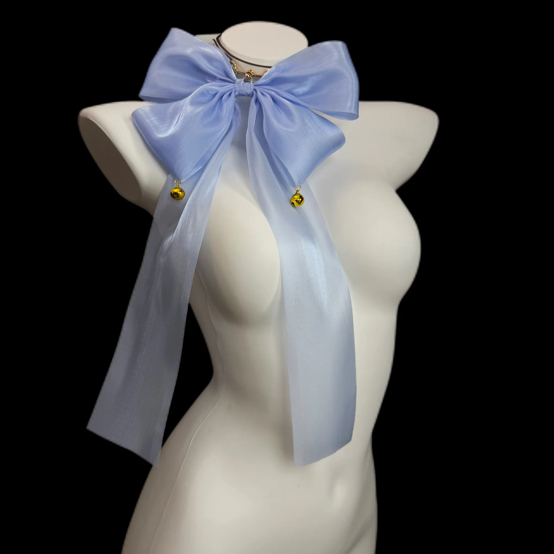 Sex Products Super Fairy Mesh Bow Collar Multi-layer Ribbon Premium Design Internet Celebrity Bell Breast Clip Body Chain view 3