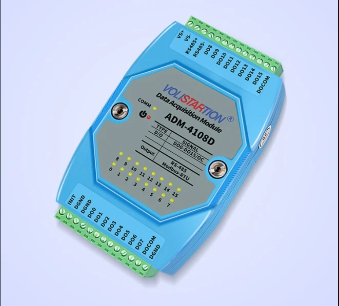 Módulo de saída do interruptor isolado, módulo de aquisição 16DO, decodificação para 485 Modbus, 16 canais