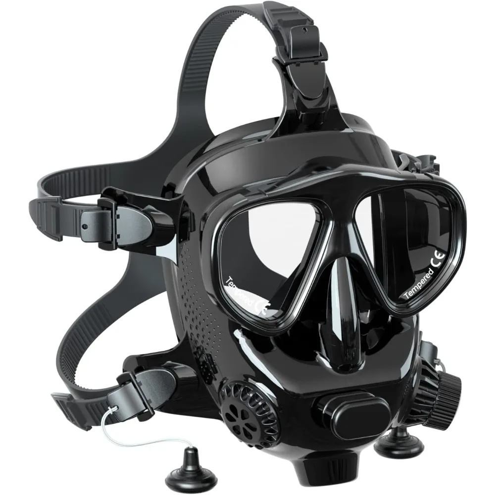 

Full Face Diving Mask for Scuba Diving, 180° View Panoramic Dive Mask with Camera Mount