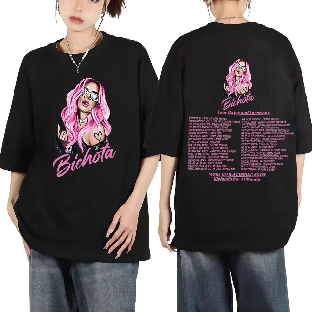 

Singer Karol G Tropicoqueta Tour 2026 Graphic T Shirts Fashion Aesthetic Short Sleeve T-shirts Men Women Casual Cotton T-shirt
