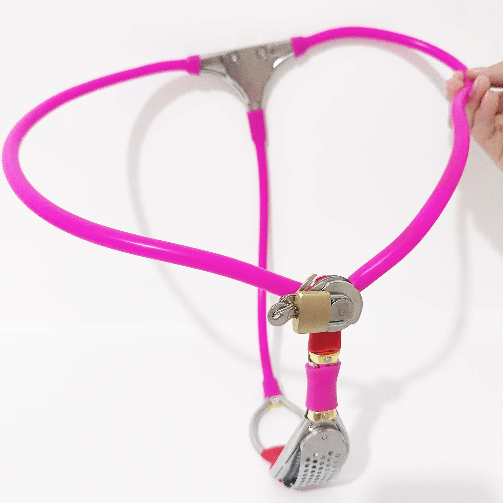 LILUPLAY-Cinturón de castidad Invisible de acero inoxidable para mujer, con tapón de orificio, cinturón con correa BDSM, ropa interior bloqueable, Juguetes sexuales