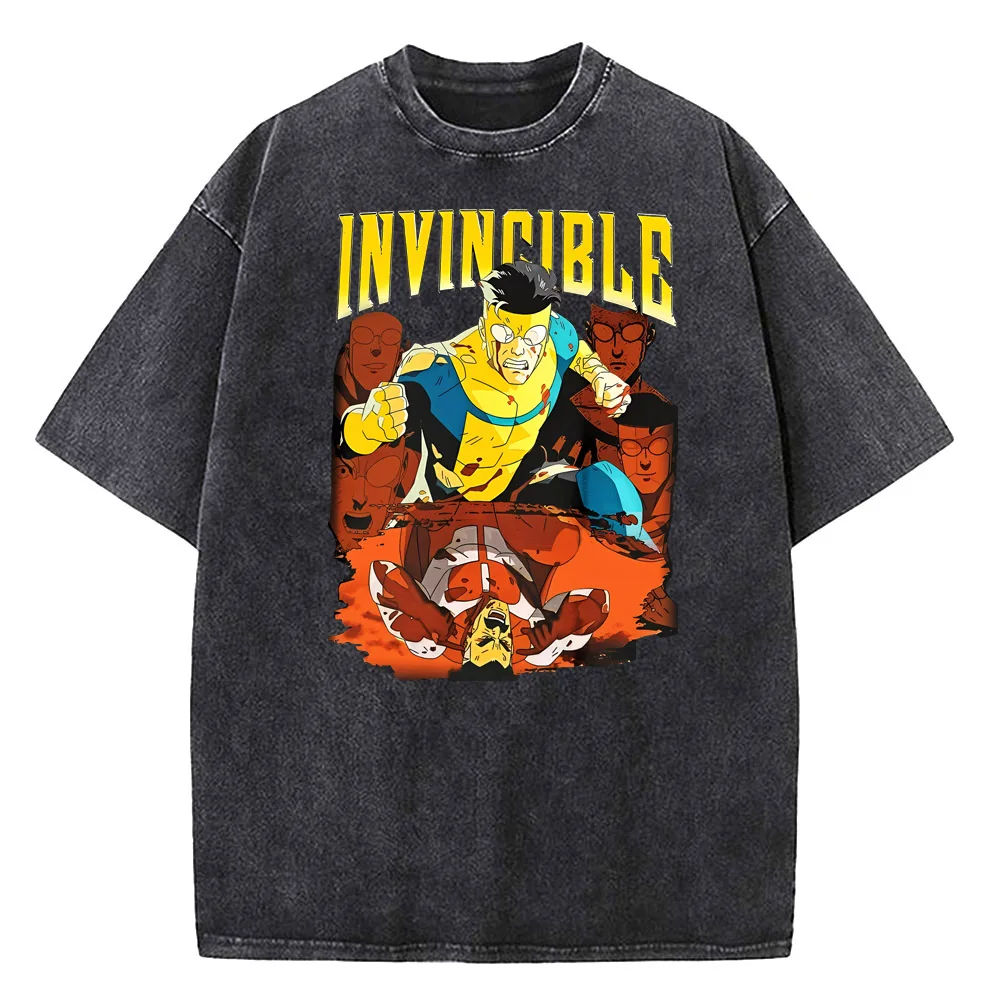 Invincible Hero Washed Shirts Cotton Clothes - Image 4