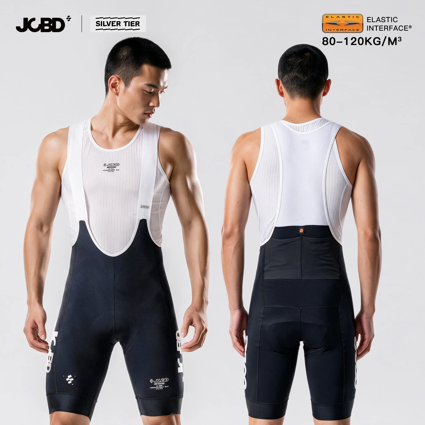 JCBD Cycling Bib Shorts for Men 120KG/M³ EIT Chamois Padding Competitive Racing Compression Breathable Aero Pro Road Bike Shorts