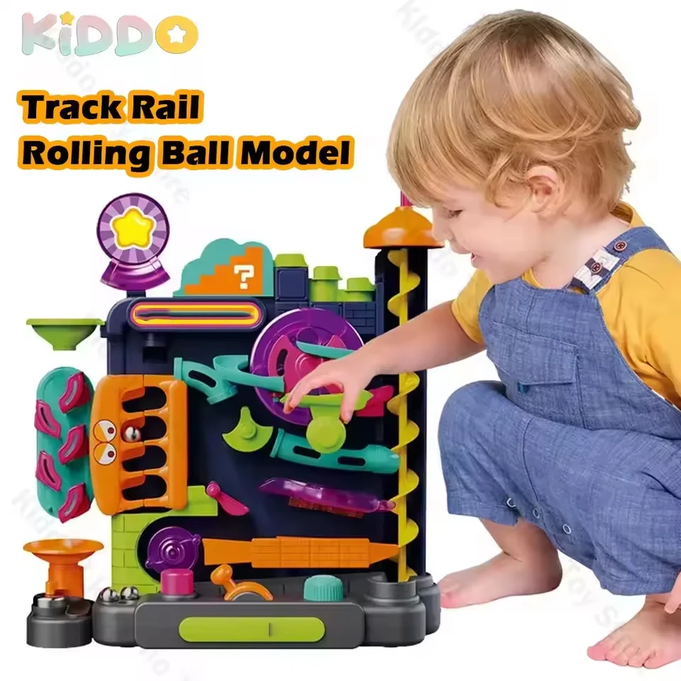 

Rail Rolling Ball Model Track Adventure Game Crossing Board Montessori Interactive Educational Toys Kids Brainrain Toy Set Gifts