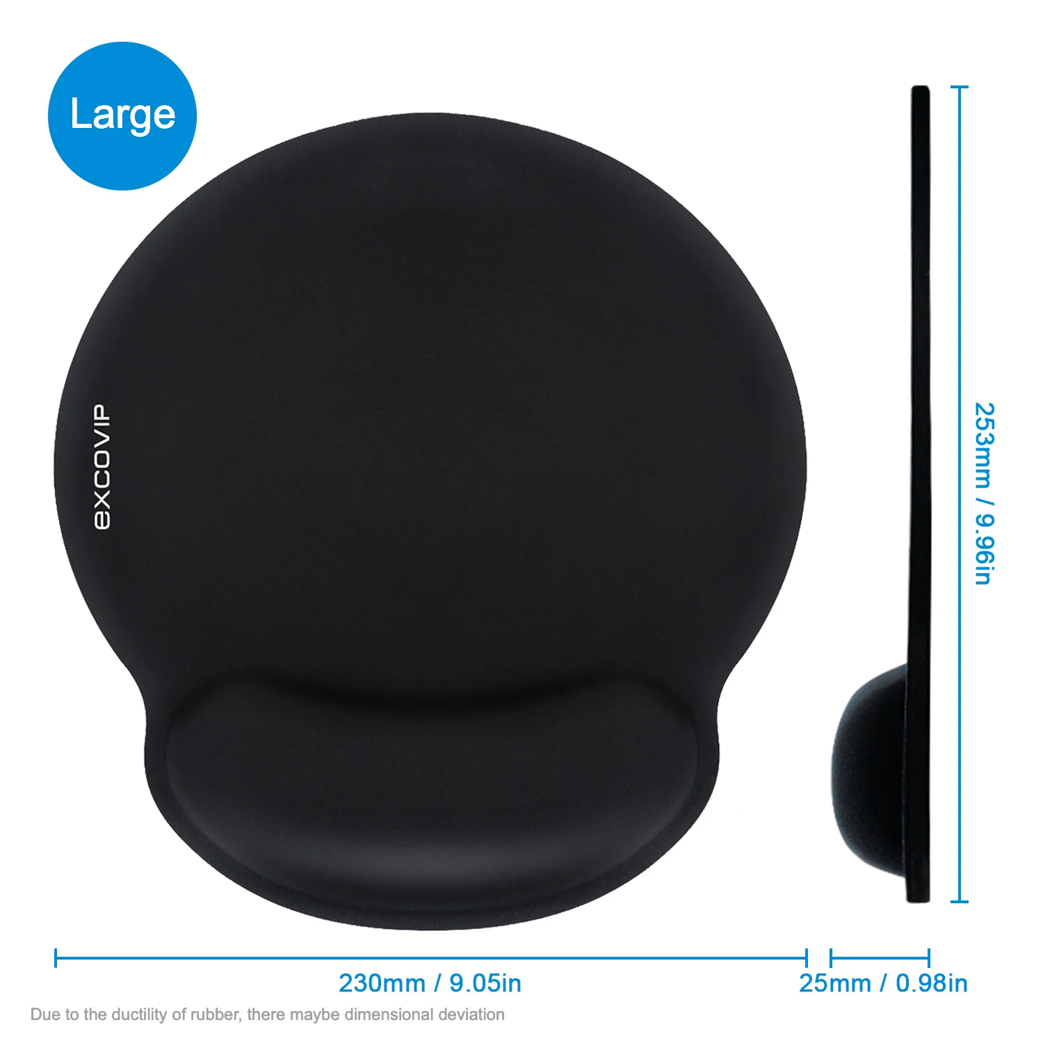 EXCO Ergonomic Mouse Pad with Wrist Support Rest Memory Foam Non-Slip Rubber Base Comfortable Mousepad for Computer Office Home