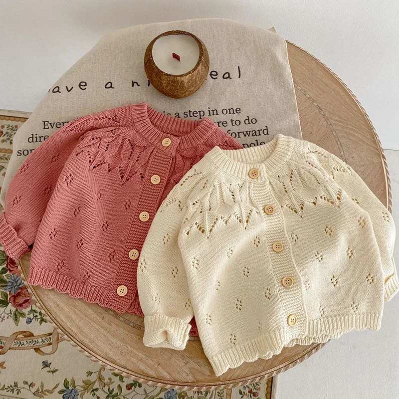 

Spring New Toddler Girl Knitted Sweater Baby Cotton Long Sleeve Cardigans Outwear Children Clothes Kids Girls Knitwear Jacket