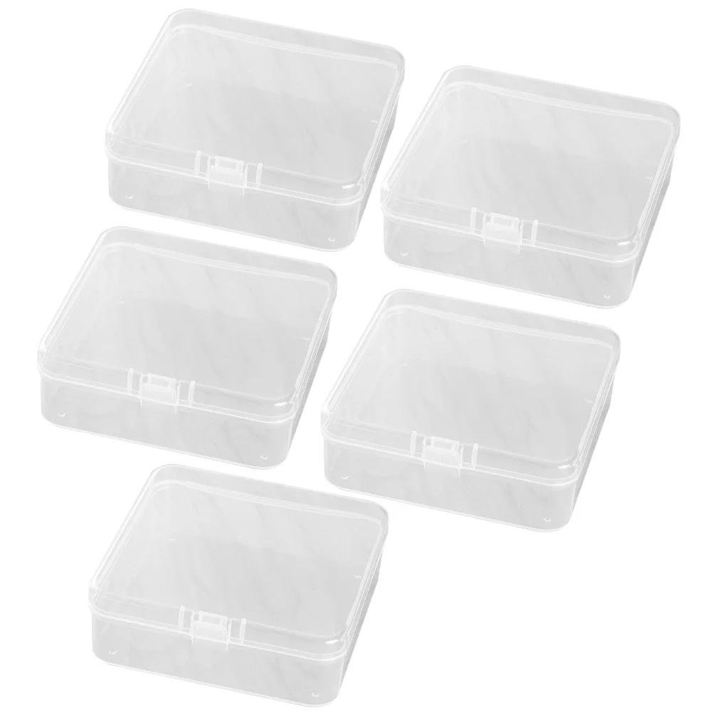 5pcs Storage Box Clear Plastic Small Parts Organizer Box For Beads Screws Nuts Bolts Craft Jewelry Sorting Container Bin