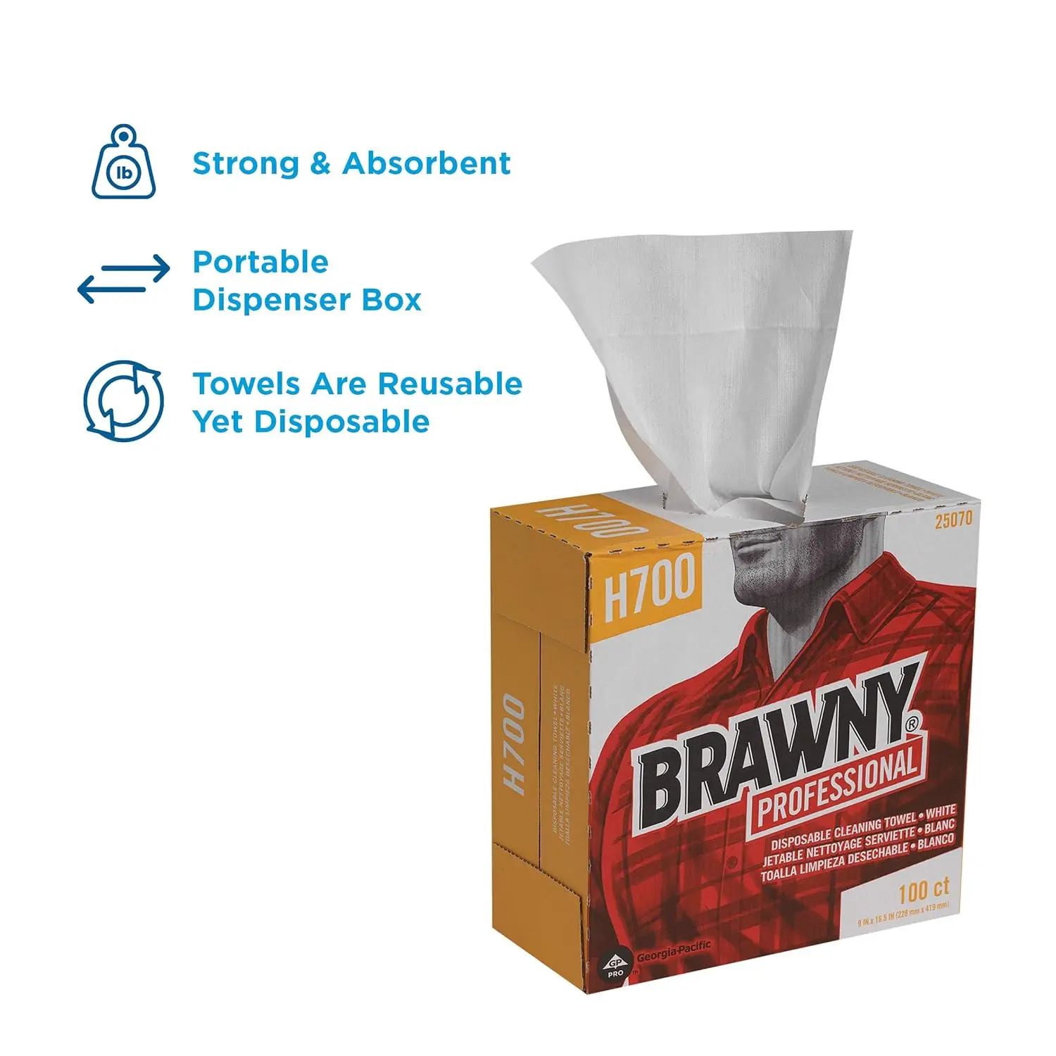 Brawny Industrial Medium-Weight HEF Shop Towel by GP PRO  9.1