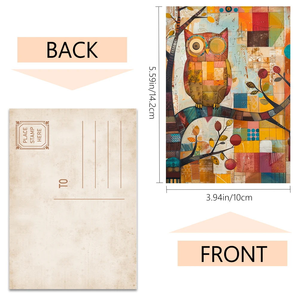 مجموعة بطاقات بريدية فنية تجريدية مكونة من 32 قطعة، هدايا عيد الميلاد العتيقة للهالوين، هدايا للطلاب، ديكور غرفة النوم، بطاقات سميكة #2