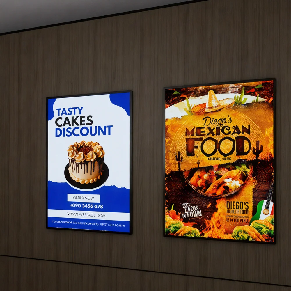 Custom Panel Advertising Led Ultra-thin Light Box Sign Display Signboard Print Illuminated Signs Luminous Logo Personalized Wall