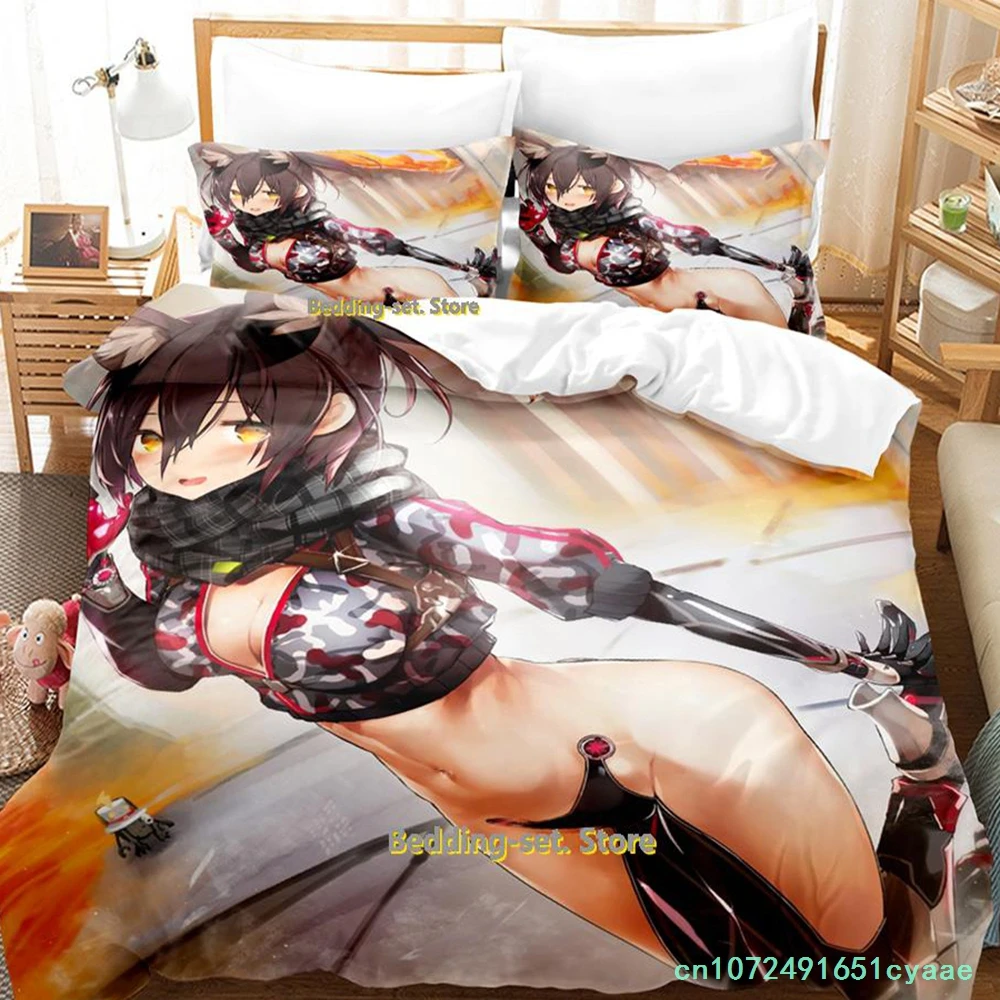 Kawaii Girl Roboco-san Vtuber Bedding Set Single Twin Full Queen King Size Bed Set Adult Kid Bedroom Duvetcover Sets Anime Bed
