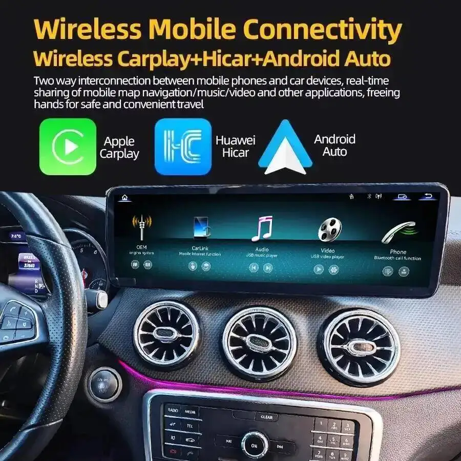 14.9inch Car Video Players Multimedia Screen For Mercedes Benz C Class GLC X253 W205 2016-2018 2019 Carplay GPS Head Unit Linux