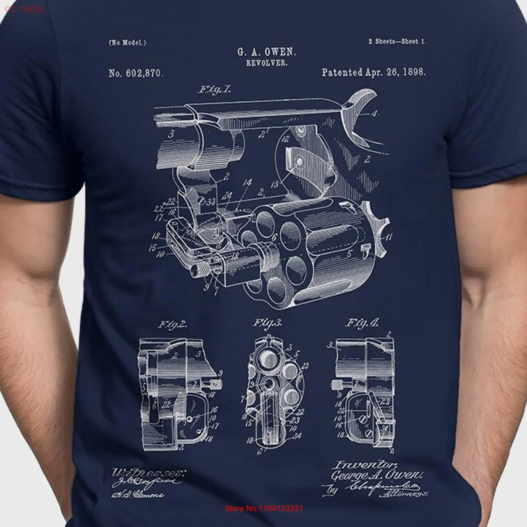 Revolver vaquero para papá, camiseta de acción única, marido, amante de las armas, Idea entusiasta de él, manga larga o corta, P214