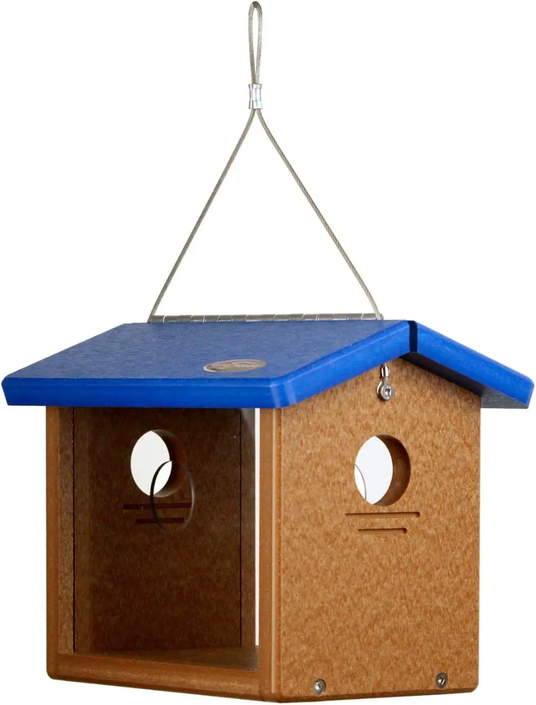 

Recycled Bluebird Mealworm Feeder Hang or Mount (Blue, Cedar)