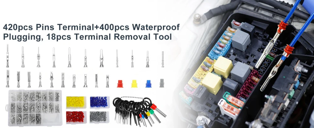 820 stücke 21 Arten Auto Elektrische Draht Stecker Pin Terminal 1/1,5/1,8/2,2/2,8/3,5mm Entfernung Nicht-isolierte Männlich Weiblich Crimp Pins – Detail 3