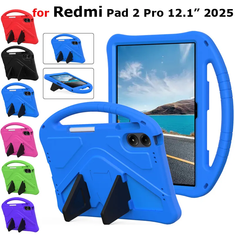 Case for Xiaomi Redmi Pad 2 Pro 12.1 Inch 2025 for Xiaomi Poco Pad 12.1” 2024 MiPad Pro 5G 12.1 Kids Eva Shockproof Tablet Cover