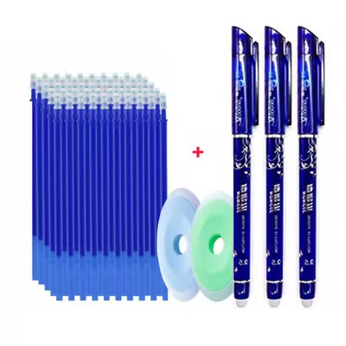 55pcs/lot Erasable Gel Pen 0.5mm Refill Rod Magic Ink Erasable Pen Washable Handle Office School Writing Tools Kawaii Stationery - Image 2