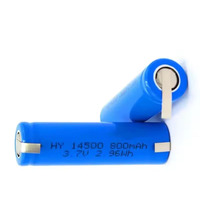 3.7V 14500 800mAh Li-ion Battery ICR14500 Welded Joint Rechargeable Lithium Batteries for Led Flashlight Headlight AA Battery