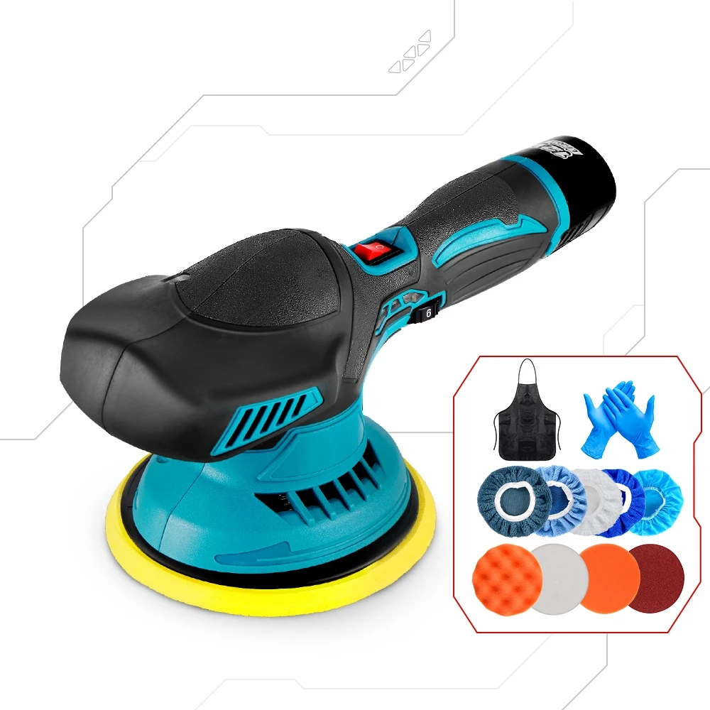 

6000RPM Cordless Mini Polisher 6 Gears Car Polishing Machine 12V Electric Cars Polish Machines Adjustment Speeds Power Tool