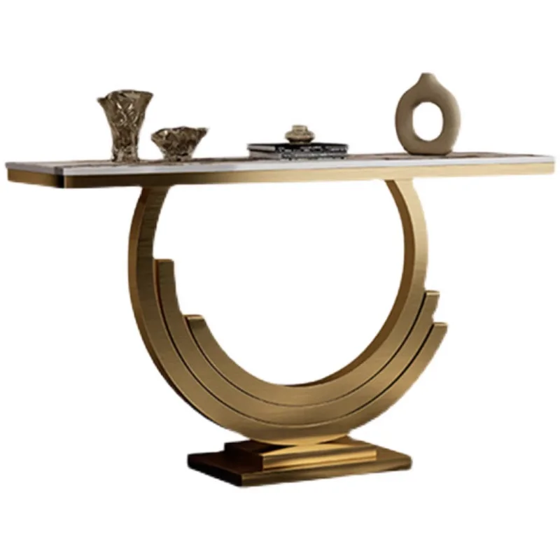 

Light luxury marble entrance table against the wall shelf modern simple home