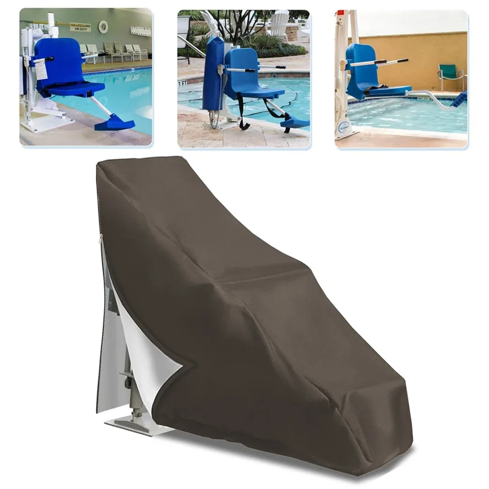 Cubierta protectora para piscina resistente al agua, cubierta para silla elevadora con rejillas de ventilación y hebillas seguras para exteriores