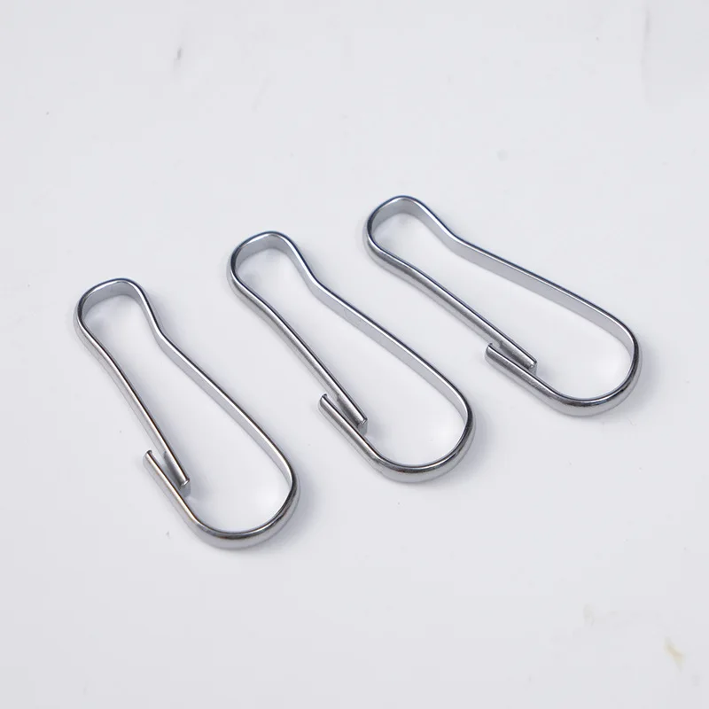 Stainless Steel Snap Spring Clip Hooks Silver Flagpole Keychain Lanyard  Chain Connectors Metal Key Ring Zipper Hanging Buckle