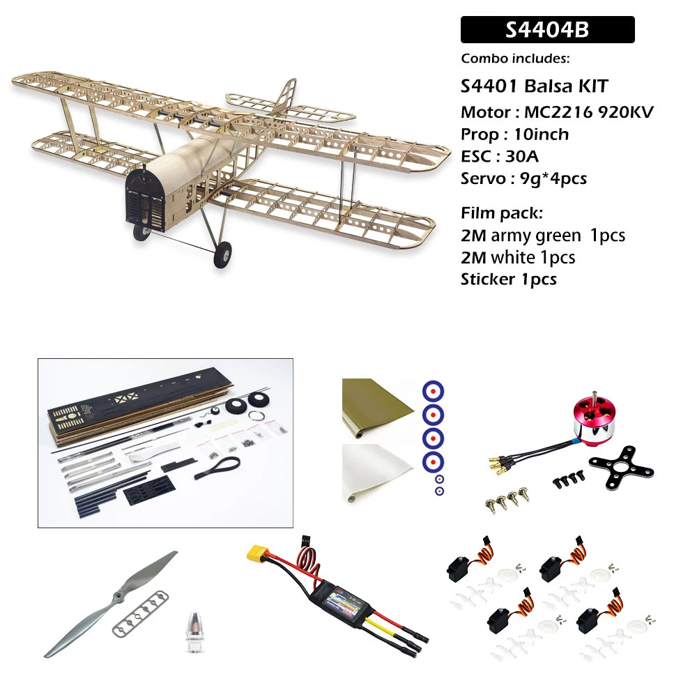 Dancing Wings Hobby S44 S.E.5A 1010mm Apertura alare Balsa Legno Biplano Warbird RC Aereo KIT/KIT+Power Combo