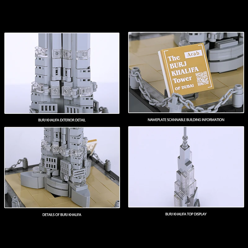 580Pcs Bricks World Architeture Designer 1/20 Burj Khalifa Tower Model Building Blocks/Education Toy For Kids Adult Boy Gifts