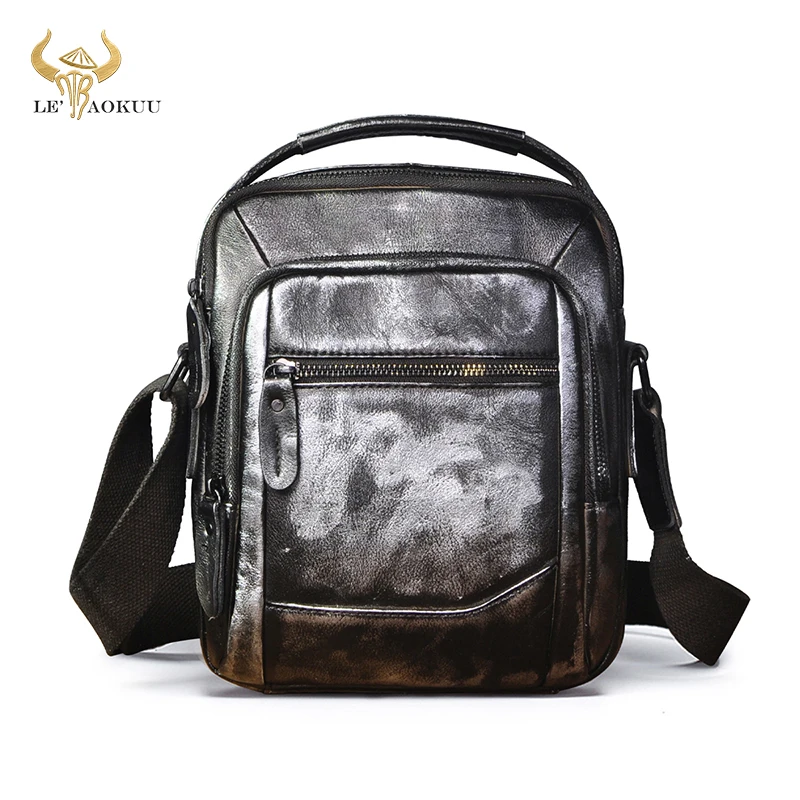 

2022 Hot Sale Quality Genuine Leather Travel Shoulder Messenger Cross-body Bag For Men Male 8" Pad Tote Mochila Satchel bag 136