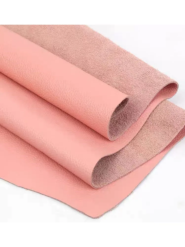 طبقة علوية من جلد البقر الوردي مصنوعة يدويًا من الجلد DIY حقيبة ظهر بمقعد أريكة من الجلد الناعم #6