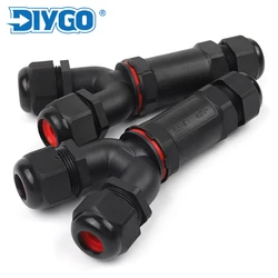 IP68 5pin Y-Type Waterproof Connector 6-16mm Cable Quick Screw Terminal Block 3-Way Wire Connector For Electrical Wiring DIY GO