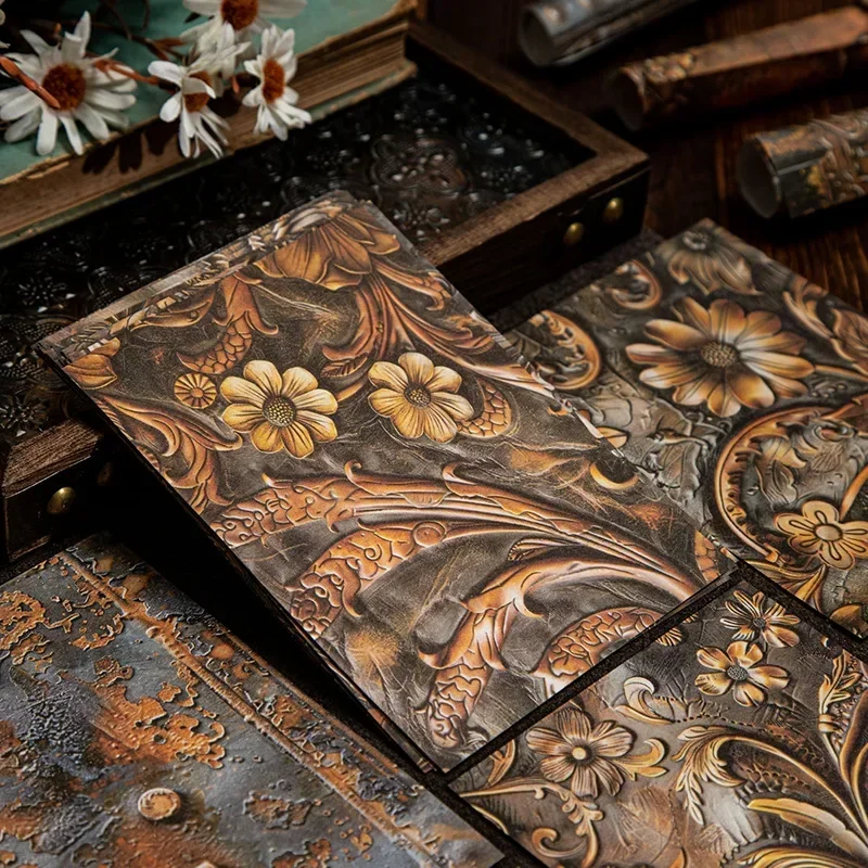 30Pcs Notebooks Old Material Writing Background Material Paper Retro 3D Texture Time Brand Pack Background Scrapbook 173*115mm
