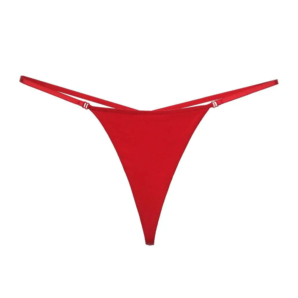 Women Pure Color Fashion Cotton Panties Thong G-string Briefs