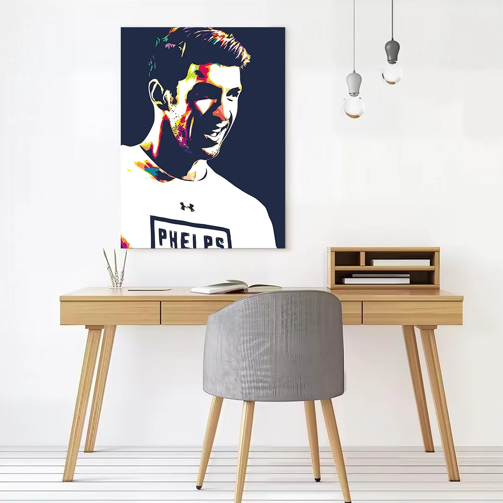Michael Phelps Poster Canvas Wall Art Personalized Print Modern Painting Perfect Gift for Decor Living Room Decoration Bedroom - view 2
