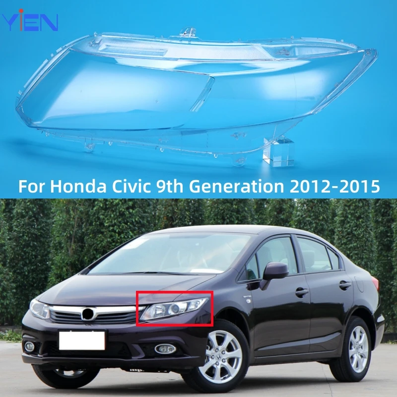 

For Honda Civic 9th Generation 2012 2013 2014 2015 Car Accessories Transparent PC Material Headlights Lens