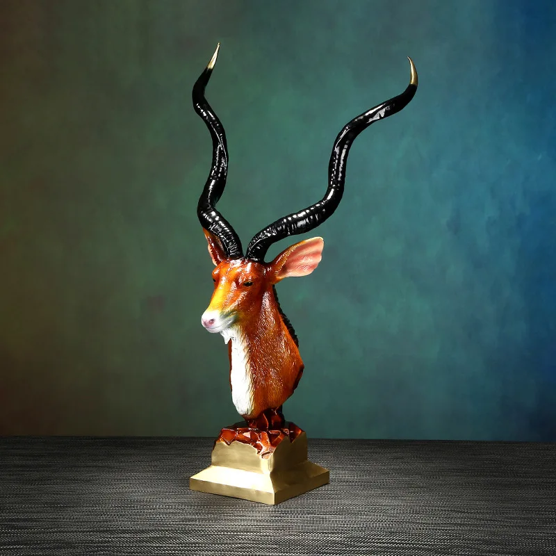

Color copper Tibetan antelope head home decoration entrance office ornament