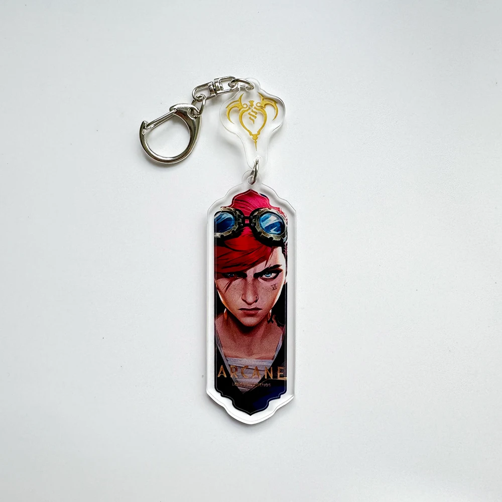 Acrylico Arcano Jinx Vi Caitlyn Ekko Viktor Llavero Arcane FigurePendant Llavero Llavero para Accesorios Bolsa Fans Rega #6